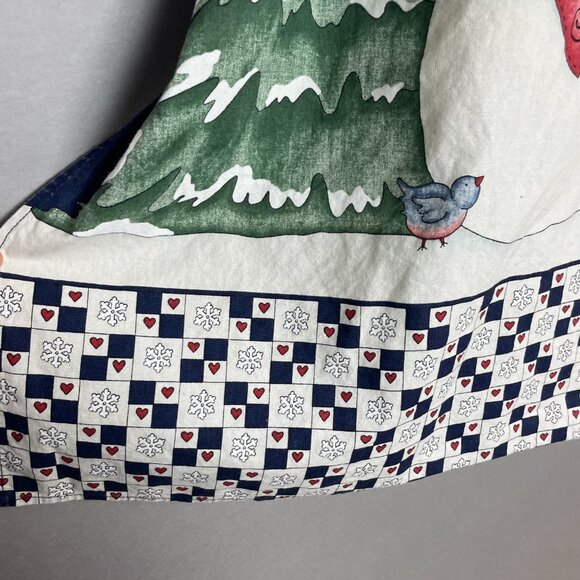 Holiday Apron Winter Christmas Snowman Country Twee Handmade Festive Cottage - Picture 8 of 11